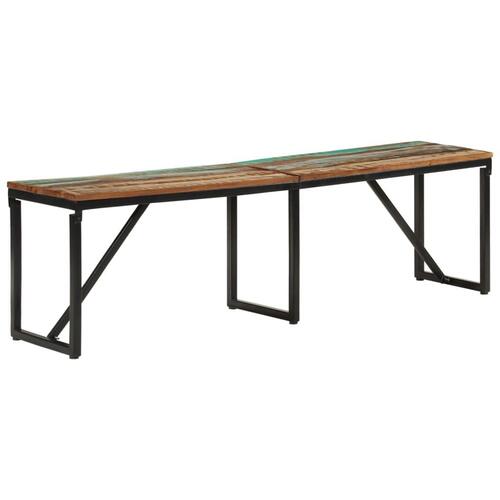 Bænk 160x35x46 cm massivt genbrugstræ