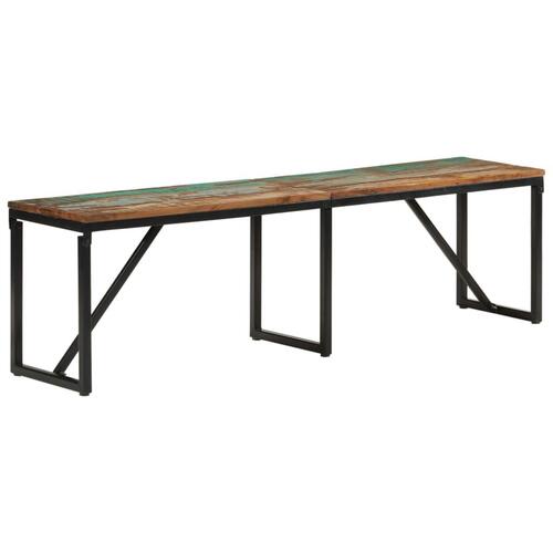 Bænk 160x35x46 cm massivt genbrugstræ