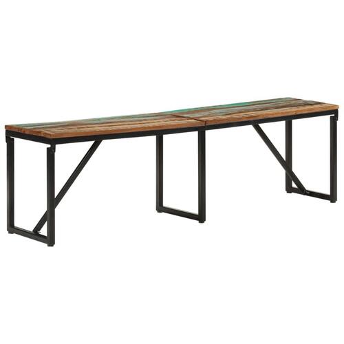 Bænk 160x35x46 cm massivt genbrugstræ