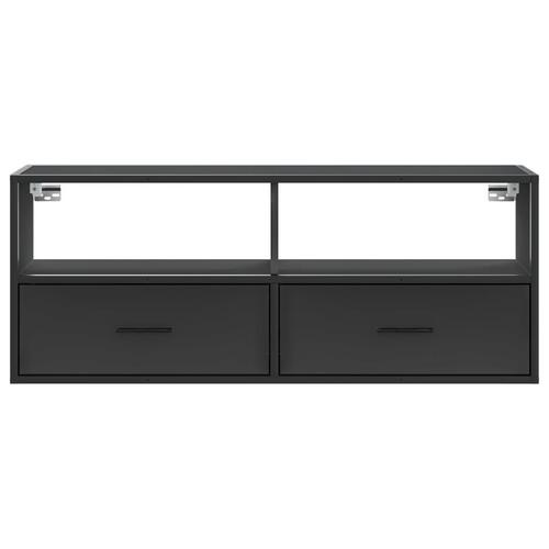 Tv-bord 100x31x39,5 cm konstrueret træ og metal sort
