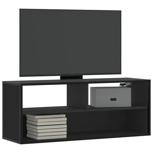 Tv-bord 100x31x39,5 cm konstrueret træ og metal sort
