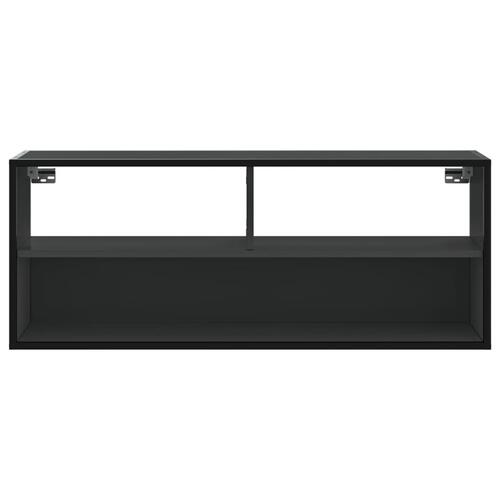 Tv-bord 100x31x39,5 cm konstrueret træ og metal sort