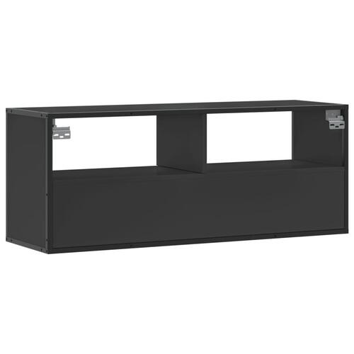 Tv-bord 100x31x39,5 cm konstrueret træ og metal sort