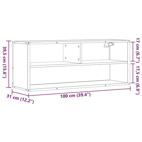 Tv-bord 100x31x39,5 cm konstrueret træ og metal sort