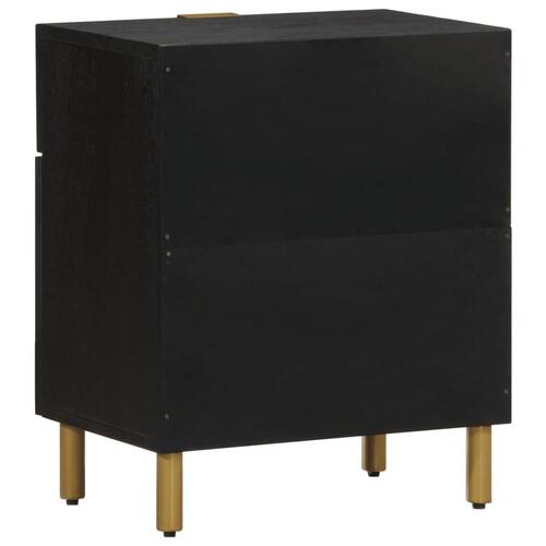 Sengebord 50x33x60 cm konstrueret træ sort