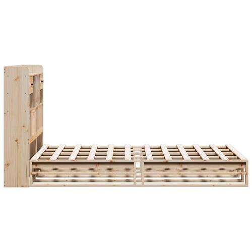 Seng med reol uden madras 120x190 cm massivt fyrretræ