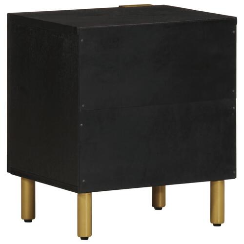 Sengebord 40x33x46 cm massivt mangotræ sort