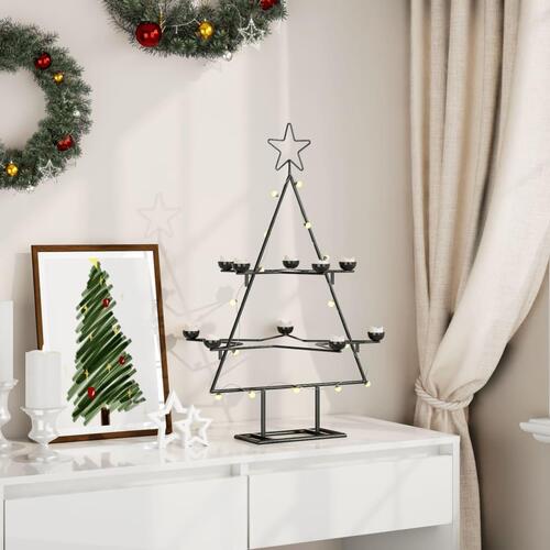 Dekorativt juletræ 75 cm metal sort