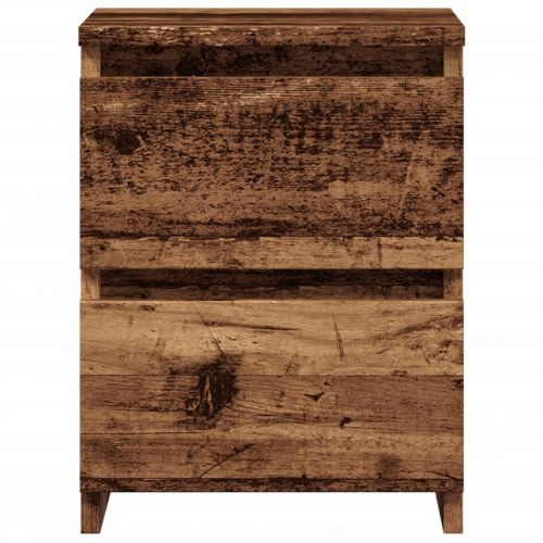 Sengebord i konstrueret træ 30×30×40 cm - antikt trælook