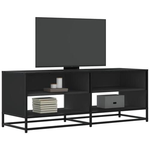 Tv-bord 120,5x40x46 cm konstrueret træ og metal sort