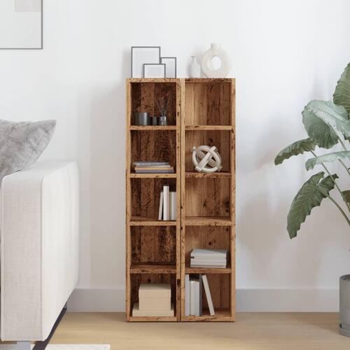 Smalle reoler 2 stk. 21x16x93,5 cm konstrueret træ antikt træ