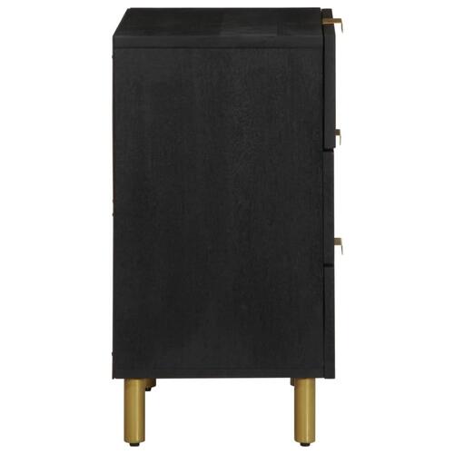 Sengebord konstrueret træ 50x33x62 cm sort