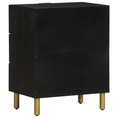 Sengebord konstrueret træ 50x33x62 cm sort