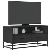 Tv-bord 80x34,5x40 cm konstrueret træ og metal sort