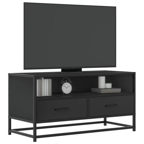 Tv-bord 80x34,5x40 cm konstrueret træ og metal sort