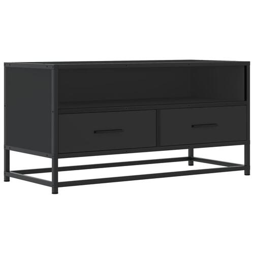 Tv-bord 80x34,5x40 cm konstrueret træ og metal sort