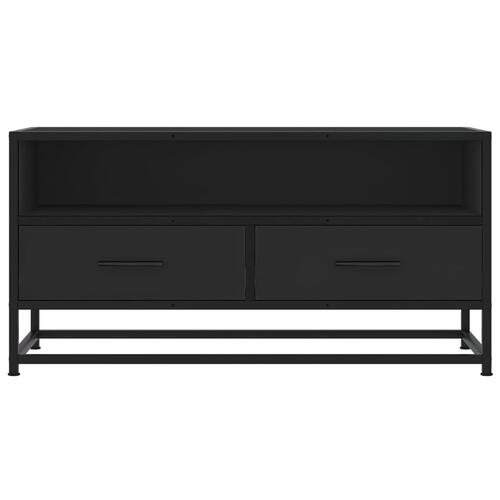 Tv-bord 80x34,5x40 cm konstrueret træ og metal sort