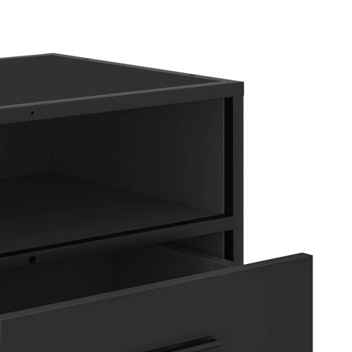 Tv-bord 80x34,5x40 cm konstrueret træ og metal sort