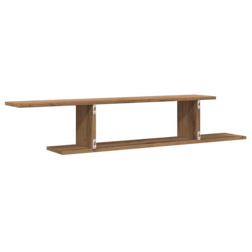 Væghængt tv-hylde 125x18x23 cm konstrueret træ kunsteg