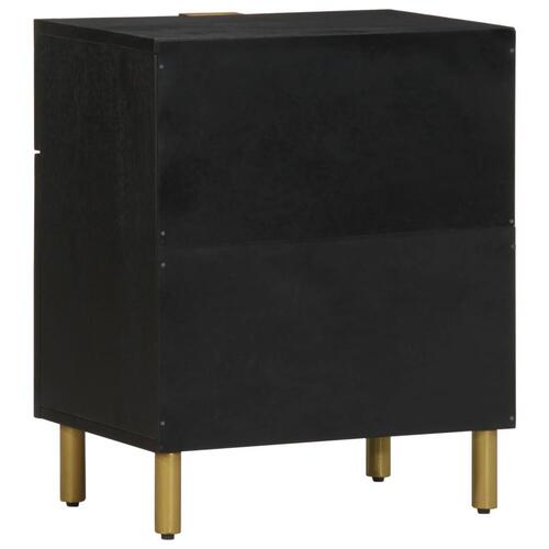 Sengebord 50x33x60 cm konstrueret træ sort