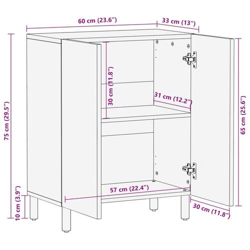 Skab 60x33x75 cm konstrueret træ sort