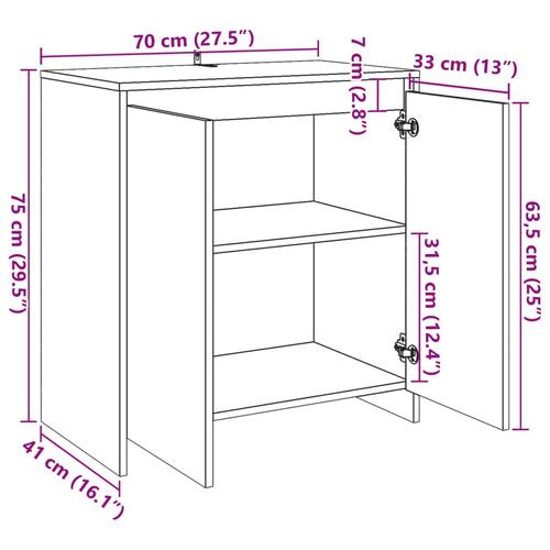 Skænk 70x41x75 cm konstrueret træ antikt trælook