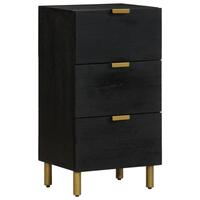 Kommode 90x34x80 cm konstrueret træ sort