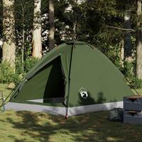 4-personers campingtelt vandafvisende kuppel olivengrøn
