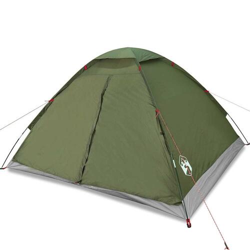 4-personers campingtelt vandafvisende kuppel olivengrøn