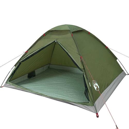 4-personers campingtelt vandafvisende kuppel olivengrøn