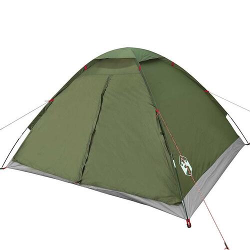 4-personers campingtelt vandafvisende kuppel olivengrøn