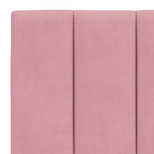 Sengeramme med LED-lys 140x200 cm velour pink