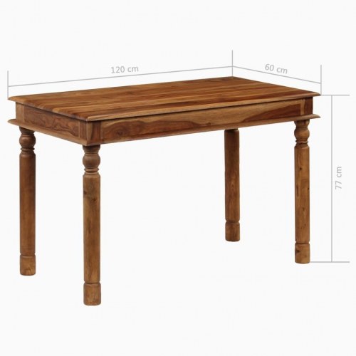 Spisebord i massivt akacietræ 120 x 60 x 77 cm