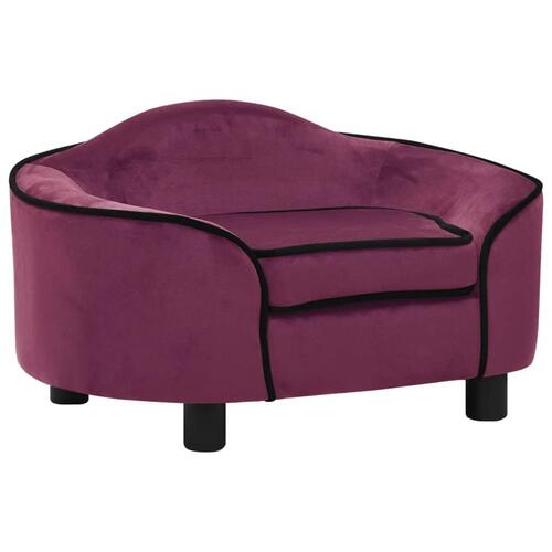 Hundesofa 67x47x36 cm plys bordeauxfarvet