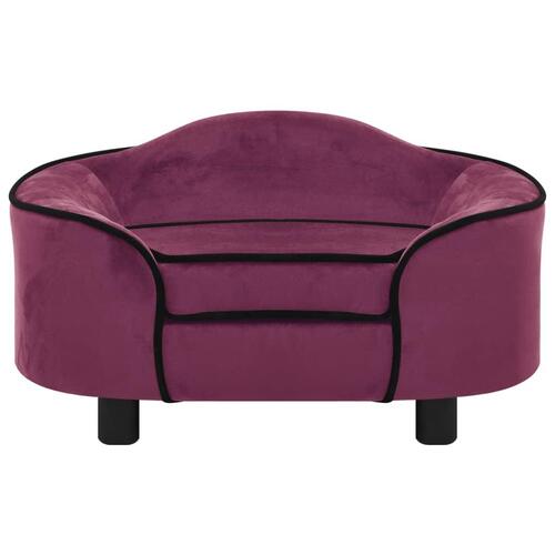 Hundesofa 67x47x36 cm plys bordeauxfarvet