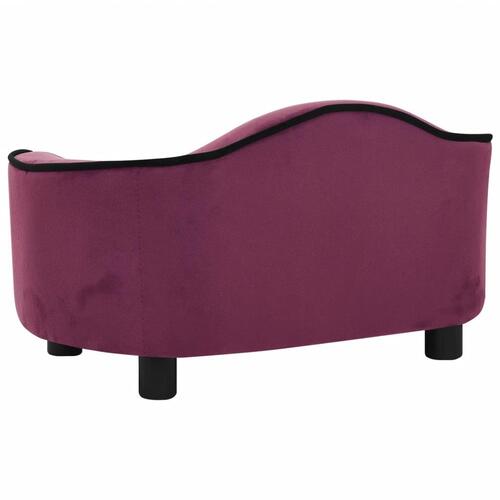 Hundesofa 67x47x36 cm plys bordeauxfarvet