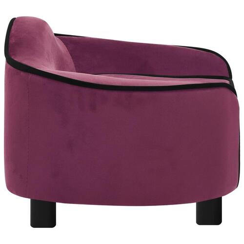 Hundesofa 67x47x36 cm plys bordeauxfarvet
