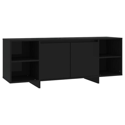 Tv-bord 130x35x50 cm konstrueret træ sort