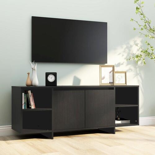 Tv-bord 130x35x50 cm konstrueret træ sort