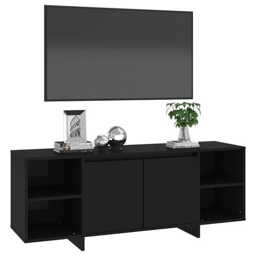 Tv-bord 130x35x50 cm konstrueret træ sort