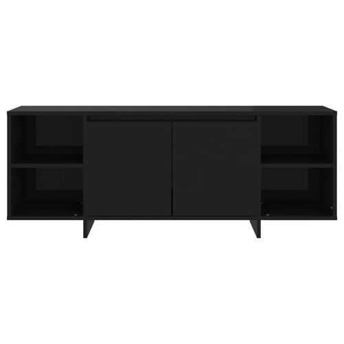 Tv-bord 130x35x50 cm konstrueret træ sort