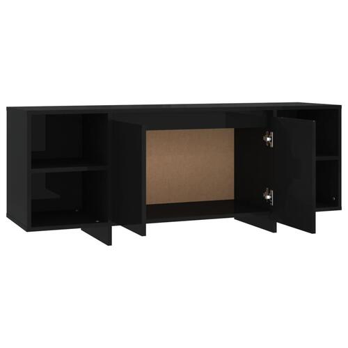 Tv-bord 130x35x50 cm konstrueret træ sort