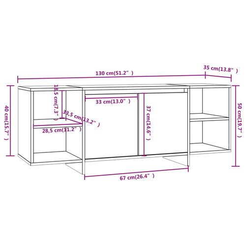 Tv-bord 130x35x50 cm konstrueret træ sort