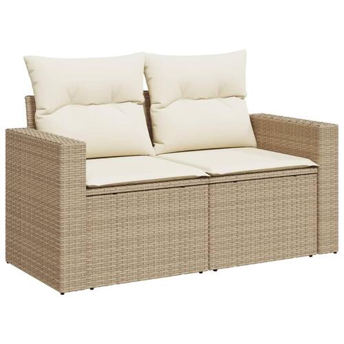 Sofasæt til haven 10 dele med hynder polyrattan beige