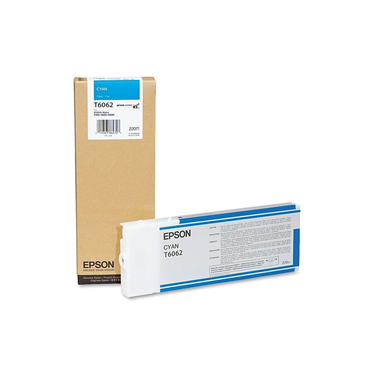 Epson T6062 cyan blækpatron til Stylus Pro 4800/4880 - 220 ml