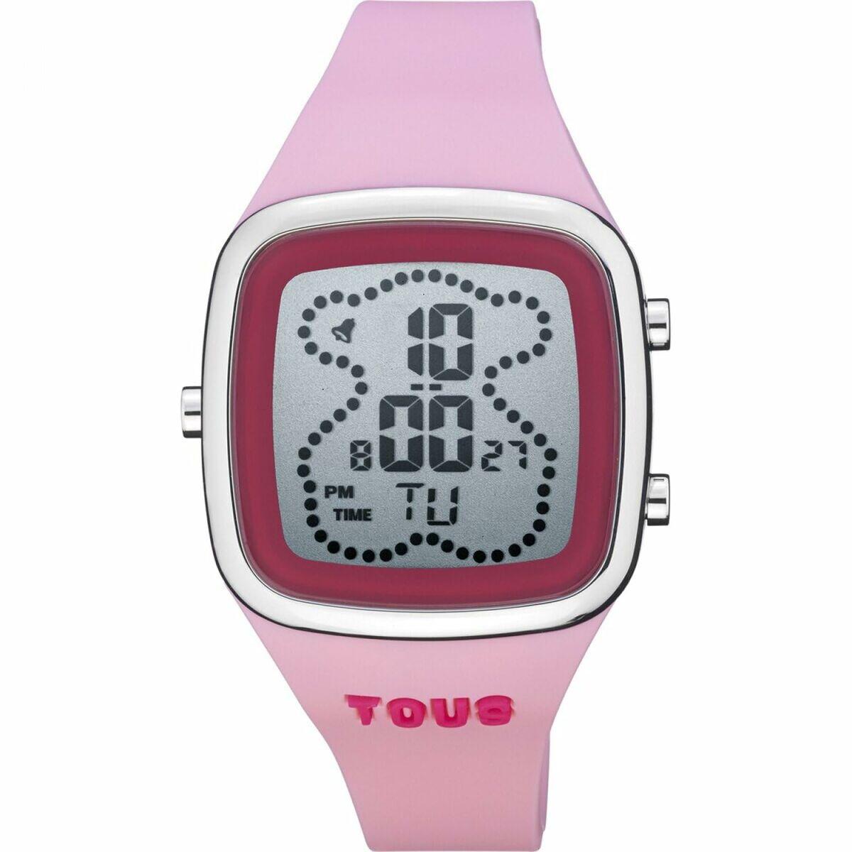 Tous herreur 3000131400 - digitalt armbåndsur i pink silikone