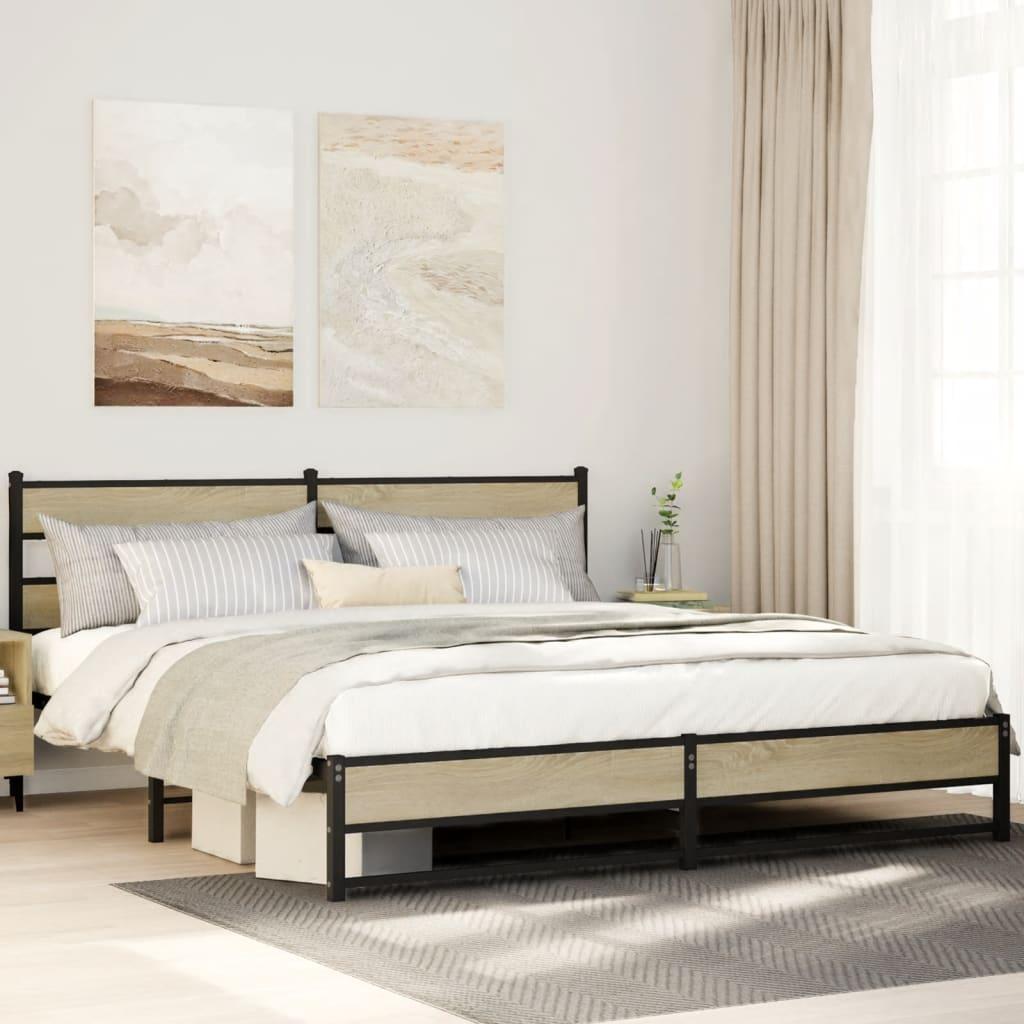 Sengeramme uden madras 180x200 cm metal sonoma-eg billede