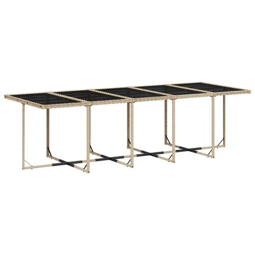 Spisebordssæt til haven 11 dele med hynder polyrattan beige
