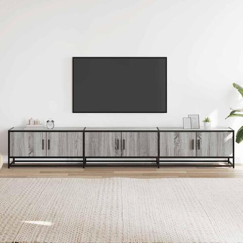 Tv-bord 240x35x41 cm konstrueret træ grå sonoma-eg