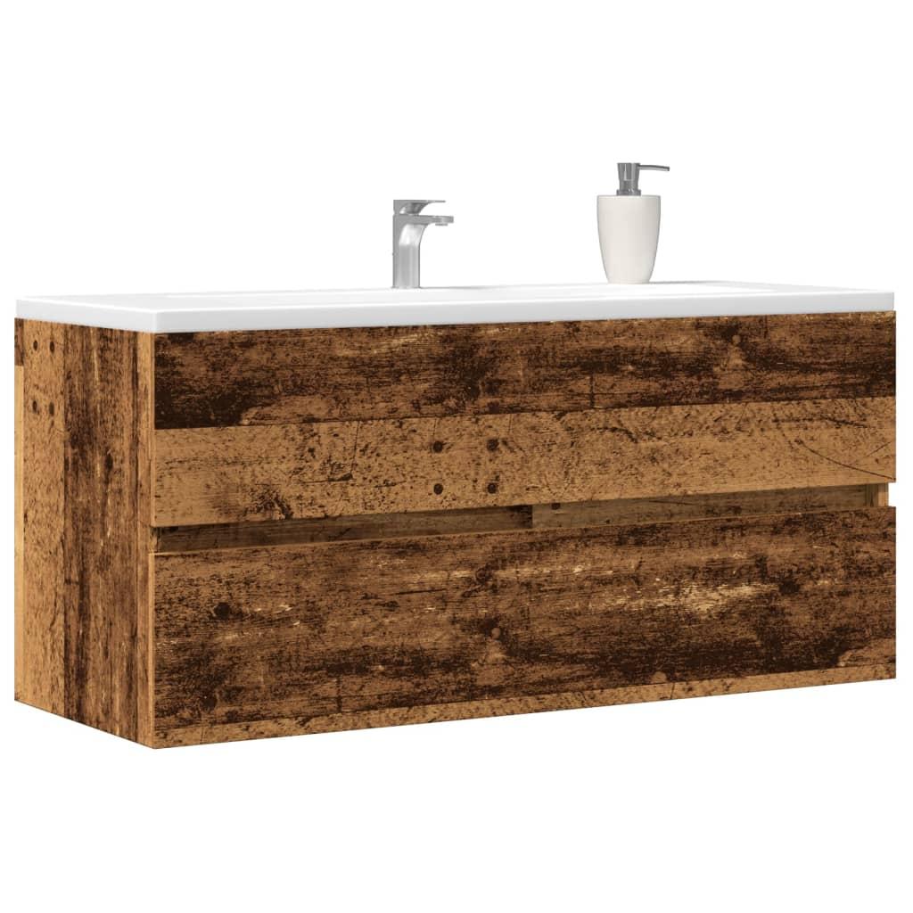 Vaskeskab 100x38,5x45 cm konstrueret træ gammelt trælook